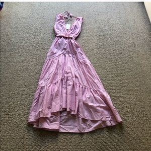 Misa Los Angeles Pink Striped Maxi Dress Size XS